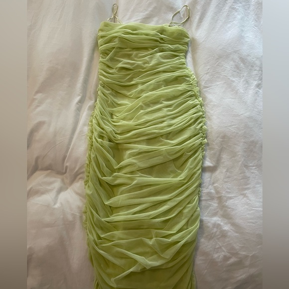 House of CB Fornarina Lime Organza Mesh Maxi Dress - Picture 4 of 5
